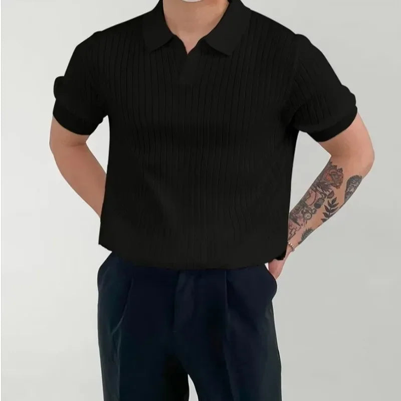 Julian - Trendy Knitted Polo Shirt