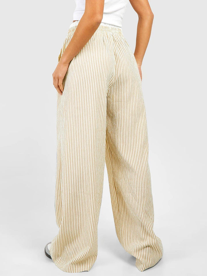 Lora - Wide Leg Striped Lounge Pants