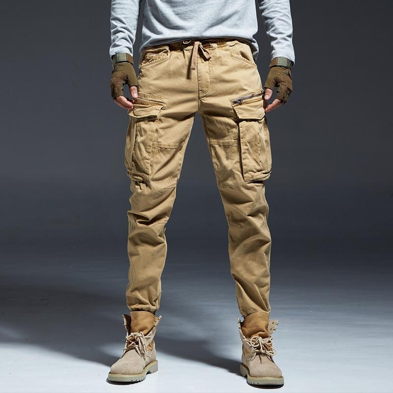 Mason - Elastic Waist Cotton Cargo Pants